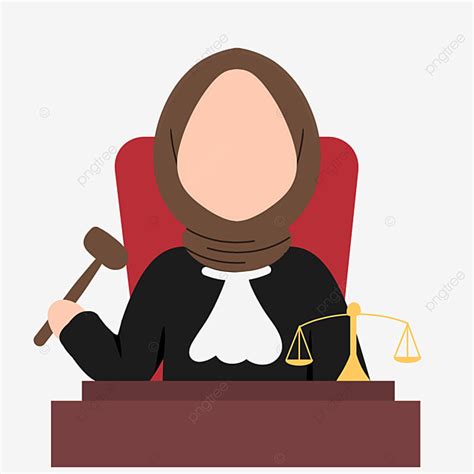 Court Judge Clipart Png Images Cartoon Image Of Muslim Girl Judge In