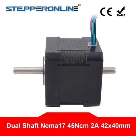 เพลาคู่4 Lead Nema 17 Stepper Motor 42มอเตอร์40มม 45ncm6374ozใน2a