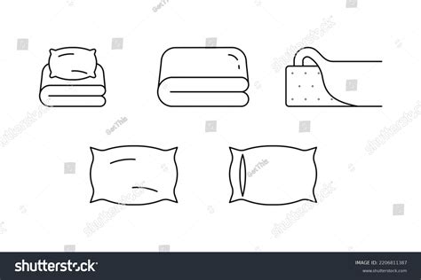 Simple Bed Linen Set Vector Outline Stock Vector (Royalty Free) 2206811387 | Shutterstock