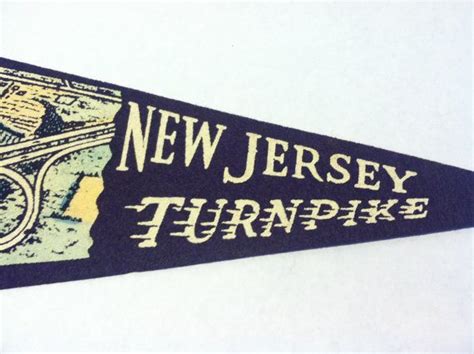 Vintage New Jersey Turnpike Souvenir Pennant Etsy New Jersey