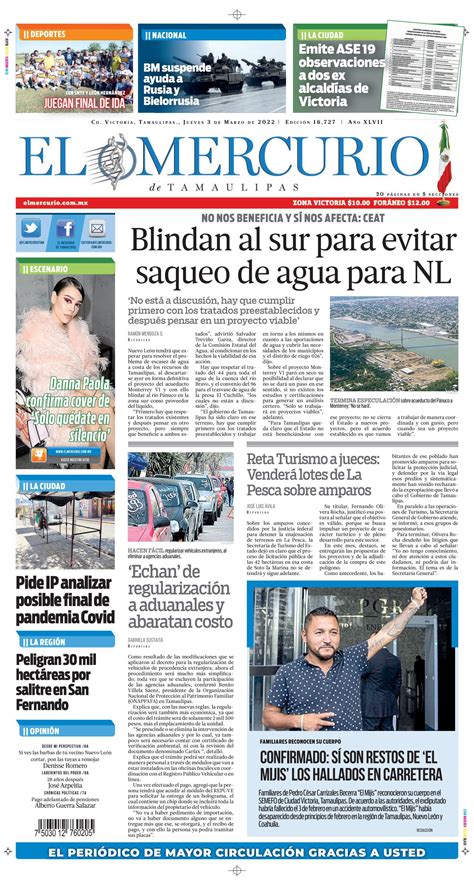 El Mercurio De Tamaulipas 3 De Marzo De 2022 By El Mercurio De Tamaulipas Online Issuu