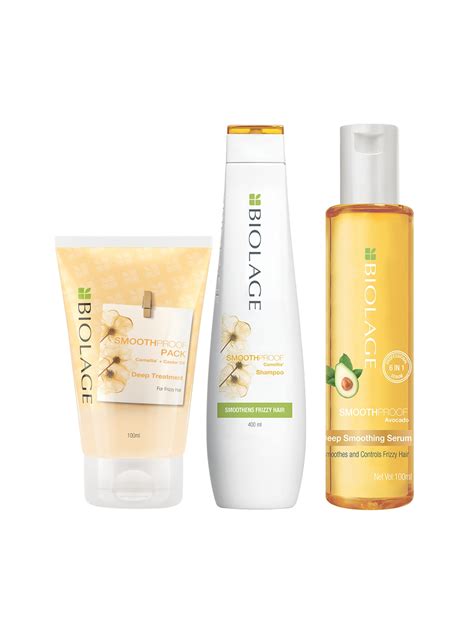 Buy Biolage Smoothproof 3 Step Haircare Combo, 72HR Frizz Control 400ml ...