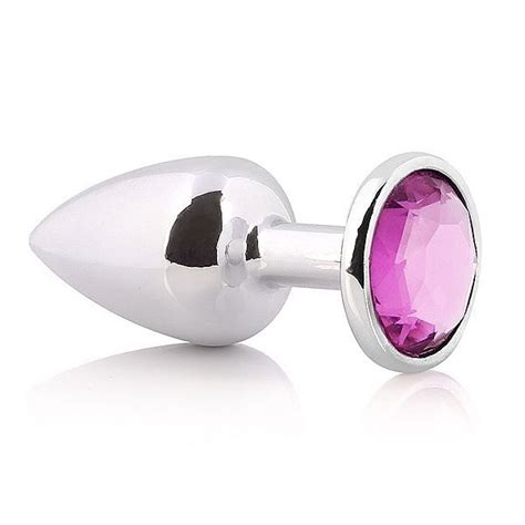 PLUG ANAL PEDRA COLORIDA EM INOX