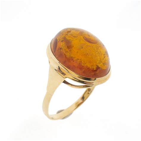 Gouden Ring Met Barnsteen Vintage Juweelwinkel Nl