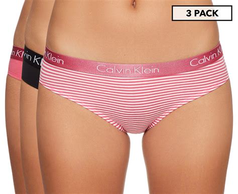 Calvin Klein Women S Motive Cotton Bikini Briefs 3 Pack Black