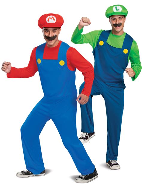 Mario™ Und Luigi™ Paarkostüm Für Erwachsene Videospielfiguren Rot Blau