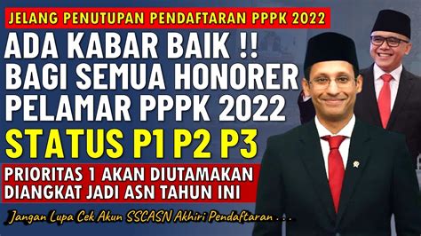 Kabar Baik Bagi Semua Honorer Status P1 P2 P3 Langsung Dari Mas Menteri