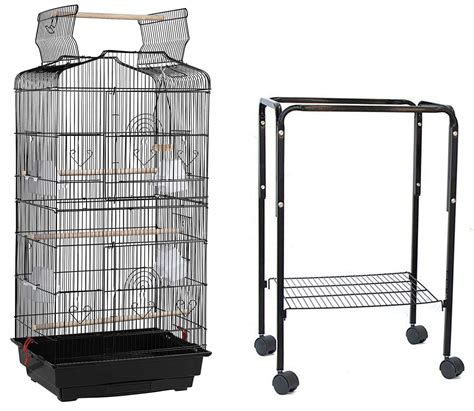 Buy Large Inch Open Top Rolling Stand Breeding Bird Parrot Cage With