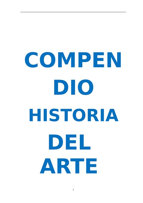 Compendio De Actividad Formativa Compen Dio Historia Del Arte I