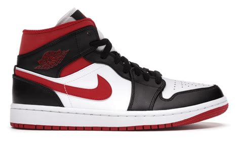 air jordan  retro mid gym red black white fcs sneakers