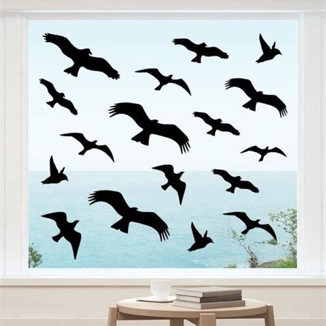 37Pcs Stickers muraux fenêtre OISEAUX protection Autocollants d oiseaux