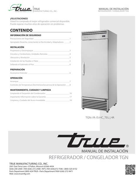 PDF MANUAL DE INSTALACIÓN refrigerador congelador individual el