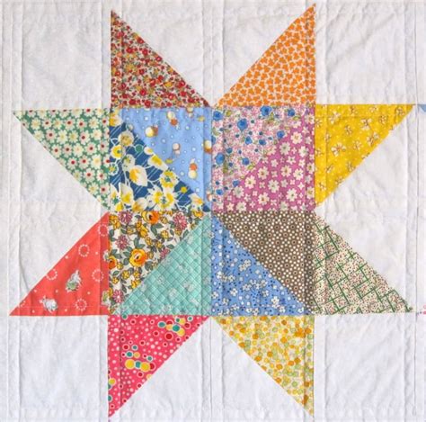 Scrappy Star Quilt From Quilts By Elena 1930s Reproduction Etsy