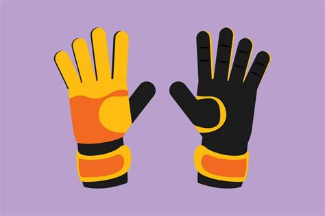 Graphic flat design drawing pair of soccer goalkeeper gloves logo ...