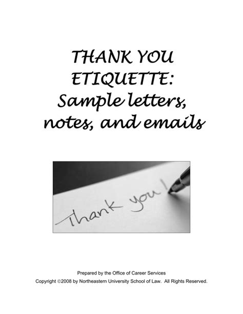 THANK YOU ETIQUETTE: Sample letters, notes, and emails