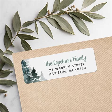 Winter Forest Holiday Return Address Labels Zazzle