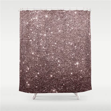 Modern Mauve Burgundy Rose Gold Glitter Shower Curtain By Pink Water