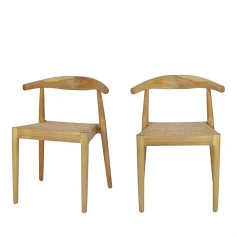 Bunga Lot De 2 Chaises En Teck Et Cannage Mr Scandinave