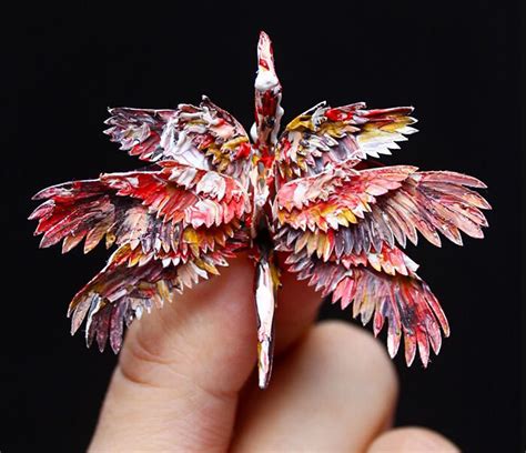 Paper Cranes With Stunning Feathery Details Design Swan