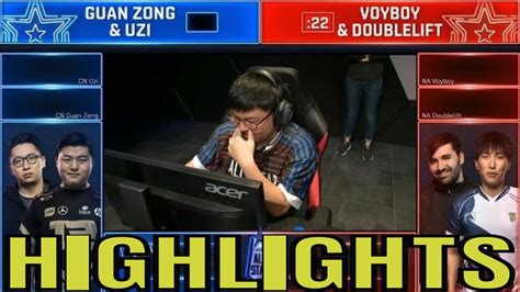 Uzi & Guan Zong vs Voyboy & Doublelift Highlights All Star 2018 Day 1 ...