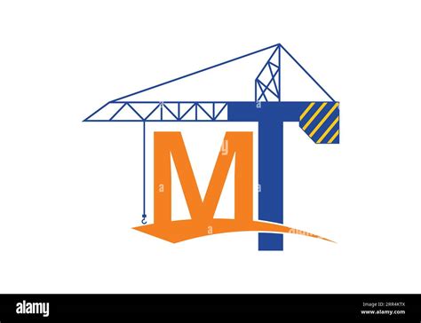 Letter M Construction Logo Symbol Vector Template Stock Vector Image