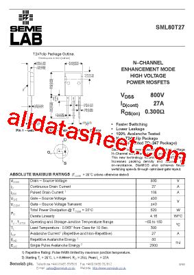 Sml T Datasheet Pdf Seme Lab