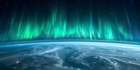 The Aurora Borealis Can Be Seen from Space Above Earth Stock Photo ...