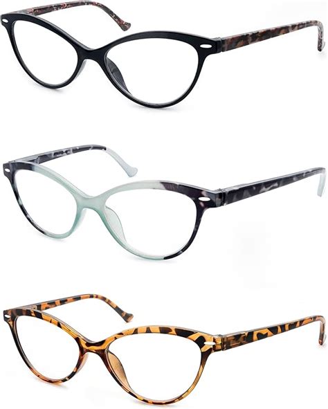 MODFANS Lot De 3 Lunettes De Lecture Femme Lunettes Loupe Monture Style