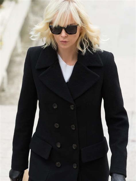 Charlize Theron Atomic Blonde Trench Wool Coat The Jacket Merchant
