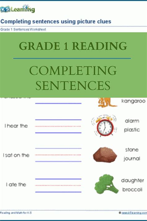 Completing Sentences Worksheets Nd Grade Math Worksheets Sentences