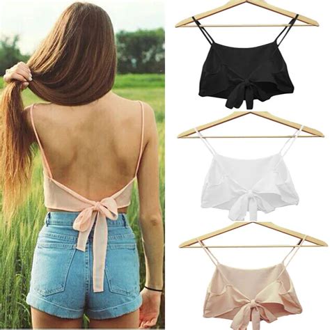 2015 Fashion Sexy Women Sleeveless Camisole Shirt Summer Casual Blouse Crop Tops Bra In Camis