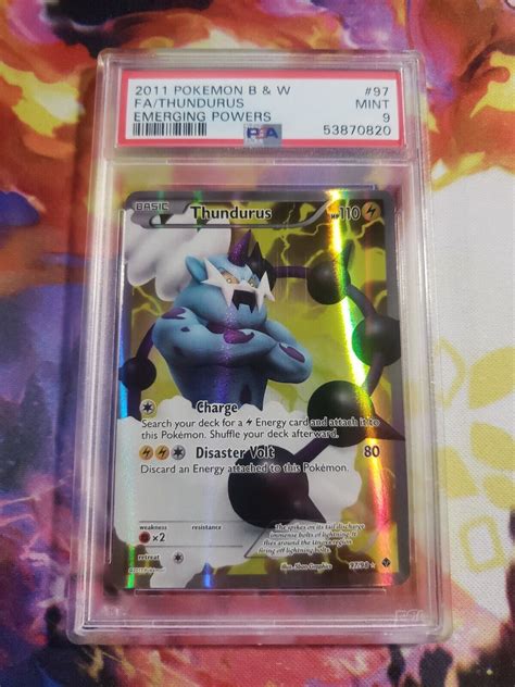 Mavin Thundurus Full Art Holo PSA 9 Mint Emerging Powers Black And