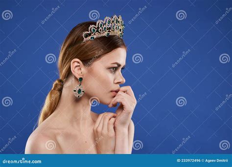 Princess Luxury Naked Shoulders Cosmetics Fashion Fun Close Up Lifestyle Stock Photo Image Of