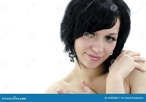 Close Up Portrait Of Brunette Woman Stock Image Image Of Eyes Pretty