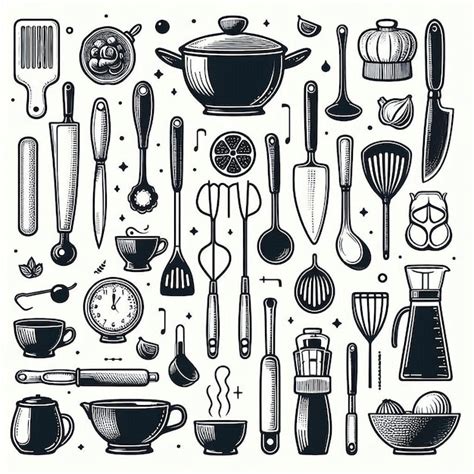 Conjunto De Herramientas De Cocina Ilustraci N Vectorial De Arte De