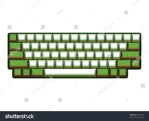 Blank Computer Keyboard Layout Realistic Illustration Stock Vector ...