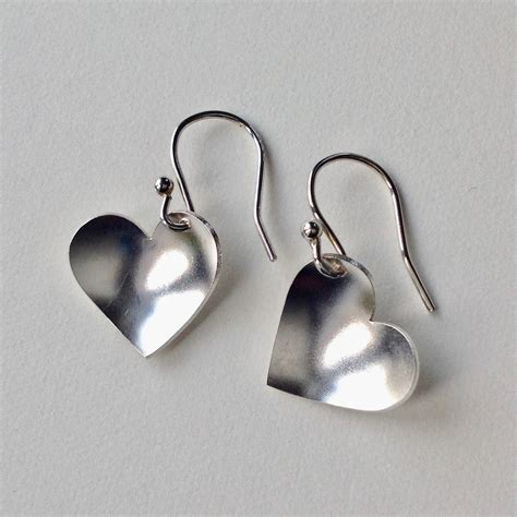 Silver Heart Drop Earrings Old Chapel Gallery