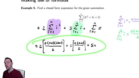 Summations 8 Using Formulas To Find Closed Form Expressions 1 YouTube