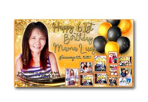 61st Birthday Tarpaulin Design | Birthday Tarpaulin Layout