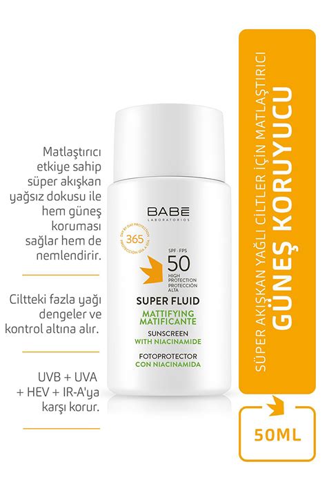 Babe Super Fluide 50 Faktör Matlaştırıcı Renksiz Yüz Güneş Koruyucu