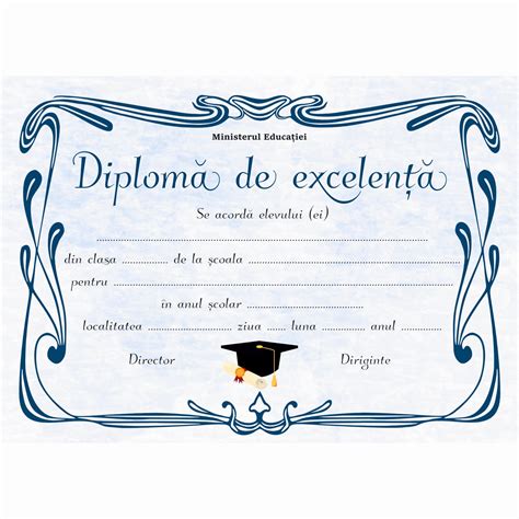 Diploma De Excelenta Model 1 Format A4 Carton 300 Grame EMAG Ro