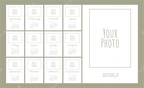 Premium Vector | Wall calendar template for 2023 year. Set of 12 months ...