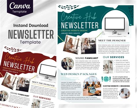 Email Newsletter Template Editable On Canva Digital And Printable