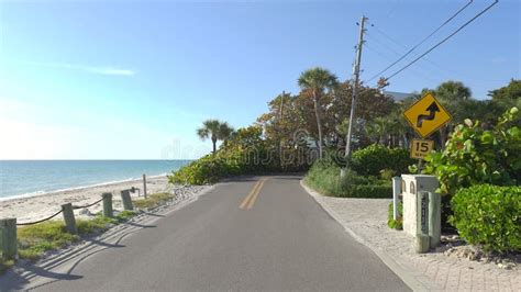 Casey Key Coastal Residential Community Picturesque Street Car Point