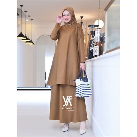 Jual Setelan Rok Tunik Pns Wanita Warna Khaki Baju Kurung Malay Seragam