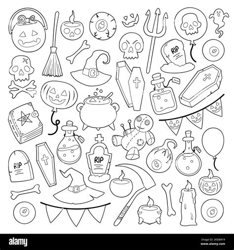 Coloriage Halloween Banque Dimages Vectorielles Alamy