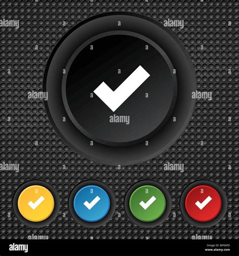 Icône de signe coche Confirmer symbole approuvé Définir des boutons