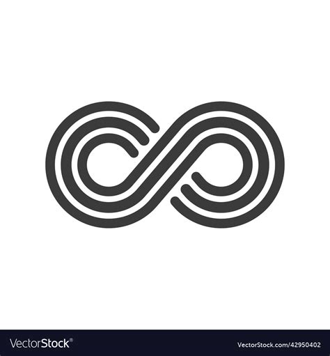 Infinity endless eternal line icon Royalty Free Vector Image