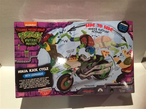 Tmnt Teenage Mutant Ninja Turtles Mutant Mayhem Ninja Kick Cycle With Exclusive Leonardo