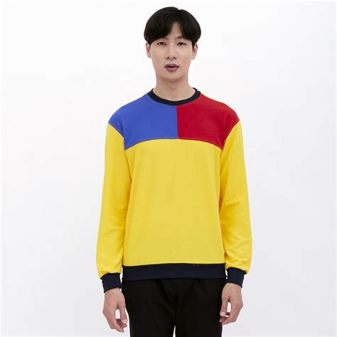 Jual M231 Crewneck Sweater Combination Kuning 1998C Shopee Indonesia